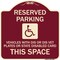 Signmission Reserved Parking Vehicles or Dis Vet Plates or State Disabled Card This Space, BU-1818-22999 A-DES-BU-1818-22999 - alternate 1